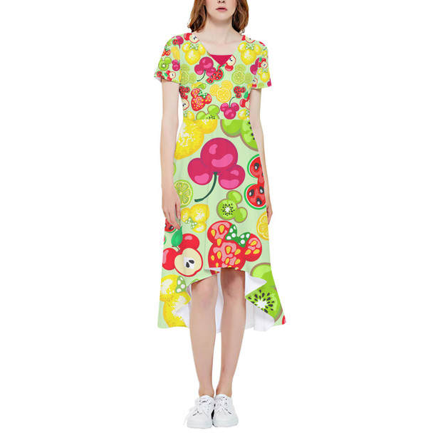 High Low Midi Dress - Mickey's Fruit Fiesta