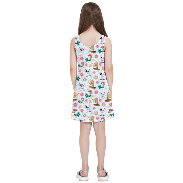 Girls Sleeveless Dress - Heihei and Pua