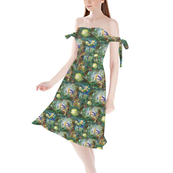 Strapless Bardot Midi Dress - Tinkerbell in Pixie Hollow