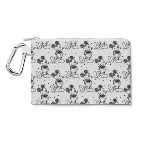 Canvas Zip Pouch - Sketch of Mickey Mouse