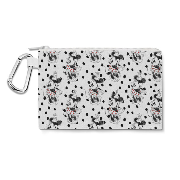 Canvas Zip Pouch - Sketch of Minnie Mouse