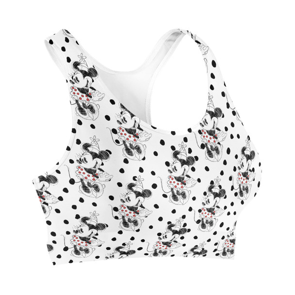 Sports Bra - Sketch of Minnie Mouse