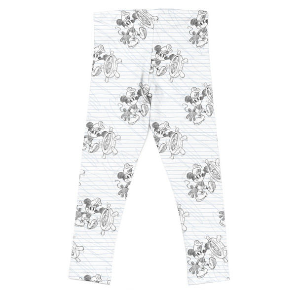 Girls' Leggings - Sketch of Steamboat Mickey