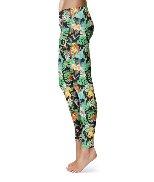 Sport Leggings - Watercolor Lion King Jungle