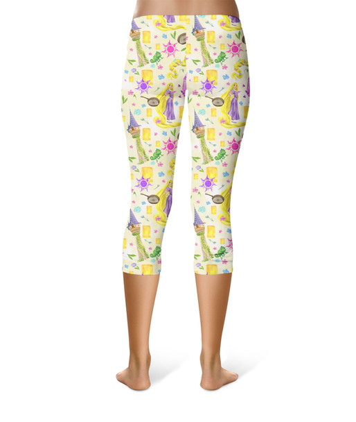 Sport Capri Leggings - Watercolor Tangled