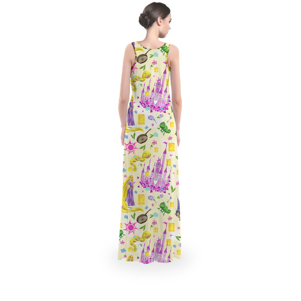 Flared Maxi Dress - Watercolor Tangled