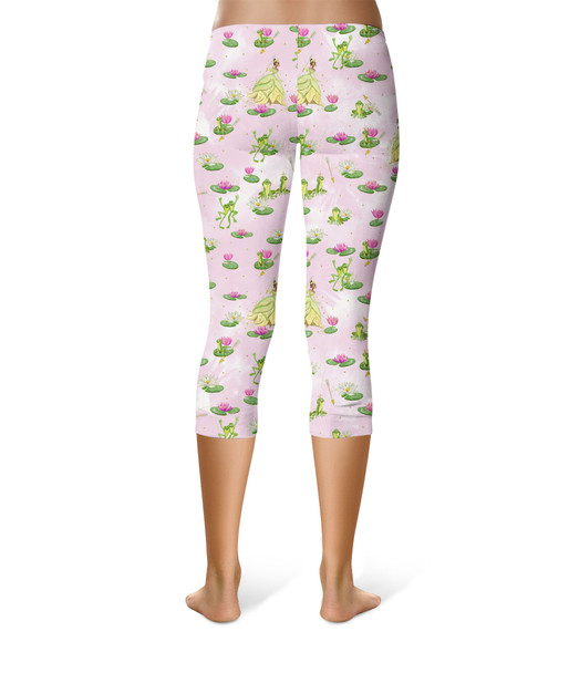 Sport Capri Leggings - Watercolor Princess Tiana & The Frog