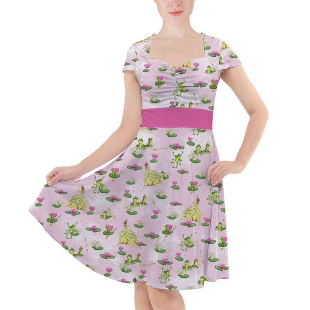 Sweetheart Midi Dress - Watercolor Princess Tiana & The Frog