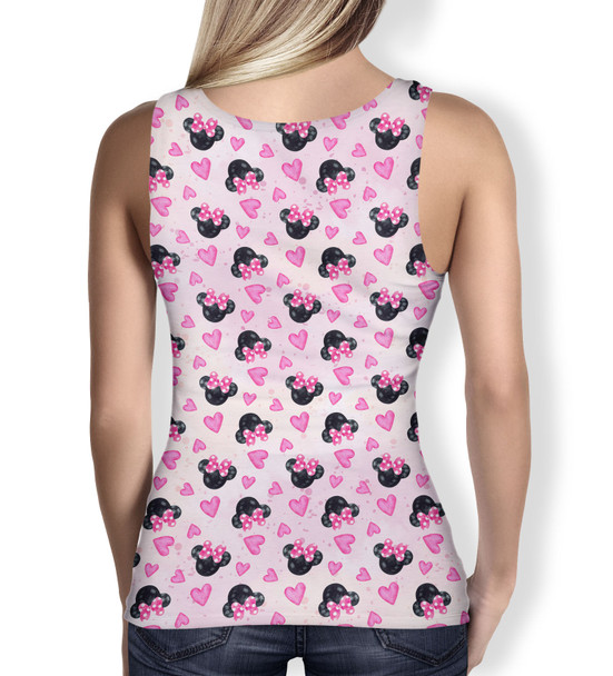 Women's Tank Top - Watercolor Minnie Mouse In Pink