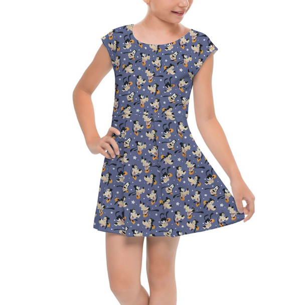 Girls Cap Sleeve Pleated Dress - Goofy