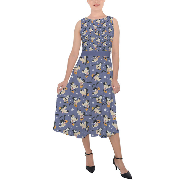 Belted Chiffon Midi Dress - Goofy