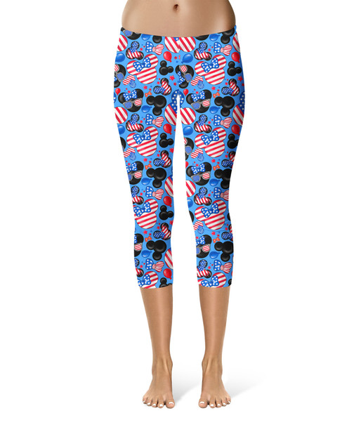 Sport Capri Leggings - Mickey's Fourth of July