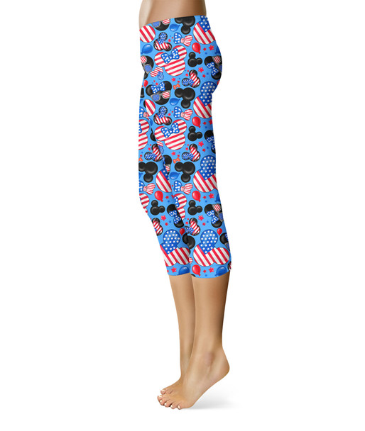 Sport Capri Leggings - Mickey's Fourth of July