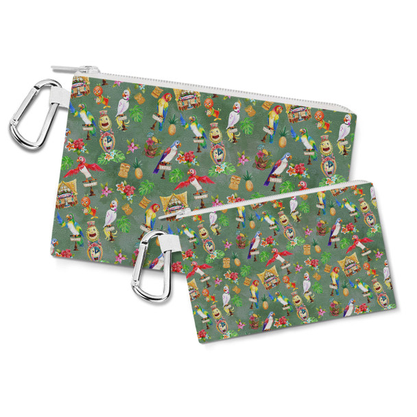 Canvas Zip Pouch - Orange Bird & Tiki Friends