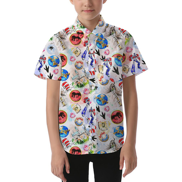 Kids' Button Down Short Sleeve Shirt - A Universal Adventure