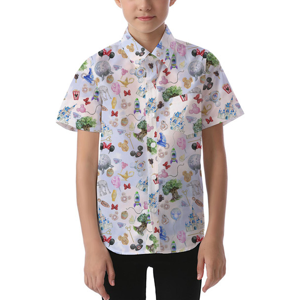 Kids' Button Down Short Sleeve Shirt - WDW Park Hopper