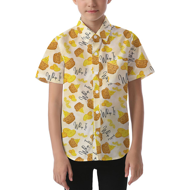 Kids' Button Down Short Sleeve Shirt - Dole Whip It!