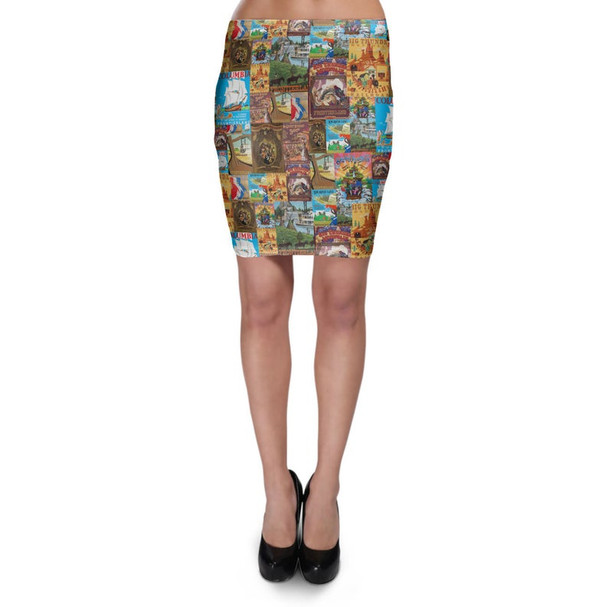 Bodycon Skirt - L - Frontierland Disney Inspired - READY TO SHIP