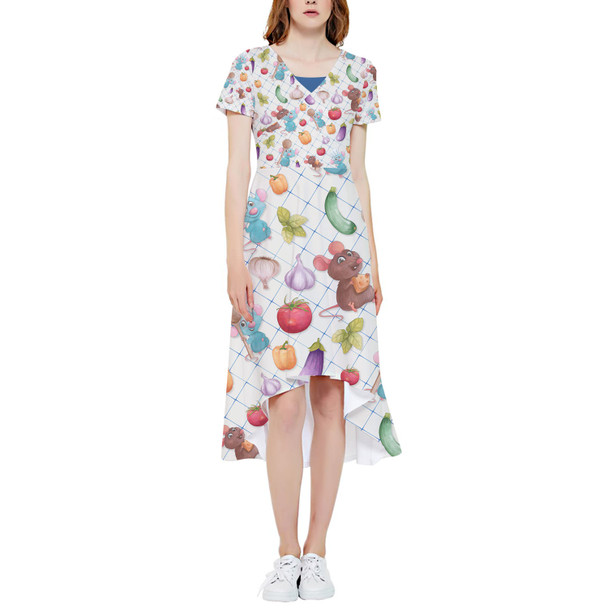 High Low Midi Dress - Ratatouille Veggies