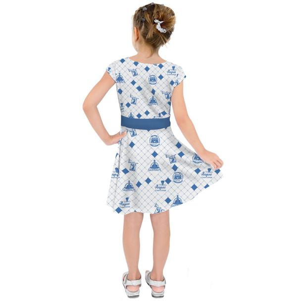 Girls Short Sleeve Skater Dress - Chez Remy