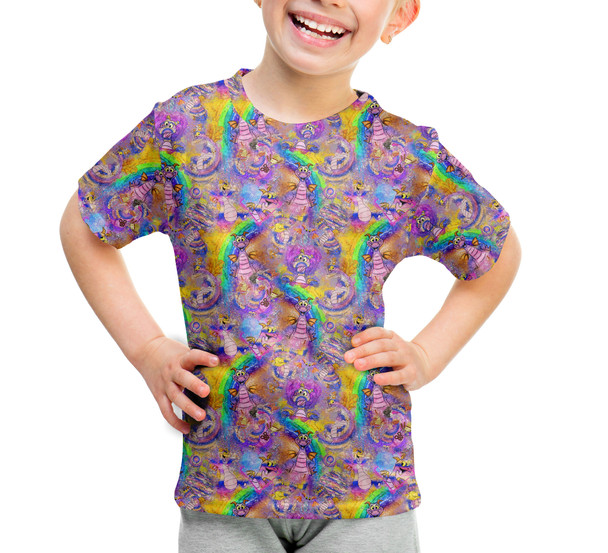 Youth Cotton Blend T-Shirt - Figment Watercolor Rainbow