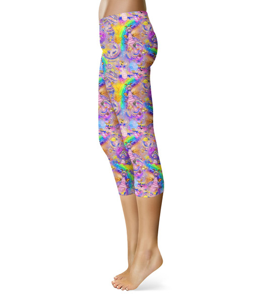 Sport Capri Leggings - Figment Watercolor Rainbow