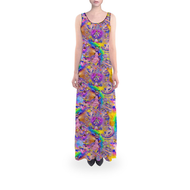 Flared Maxi Dress - Figment Watercolor Rainbow