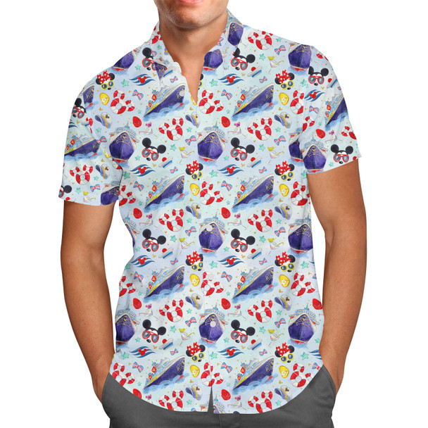 Men's Button Down Short Sleeve Shirt - Cruise Disney Style