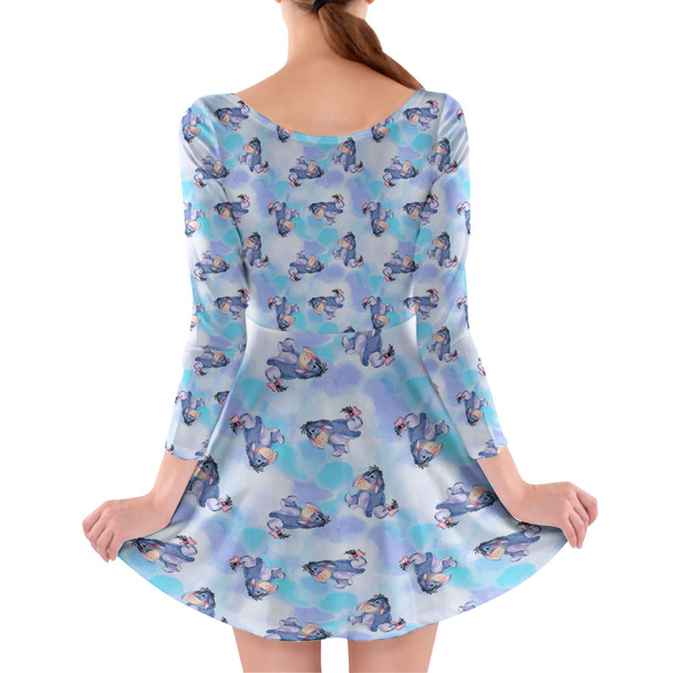 Longsleeve Skater Dress - Watercolor Eeyore