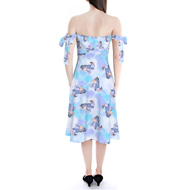 Strapless Bardot Midi Dress - Watercolor Eeyore