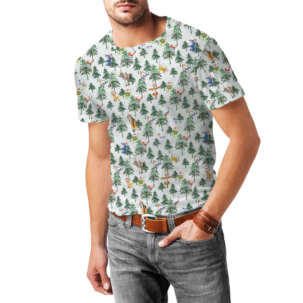 Men's Cotton Blend T-Shirt - Christmas Disney Forest