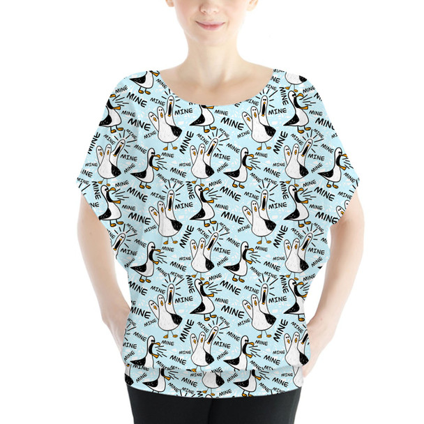 Batwing Chiffon Top - Mine Mine Mine Seagulls Pixar Inspired