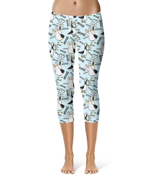 Sport Capri Leggings - Mine Mine Mine Seagulls Pixar Inspired