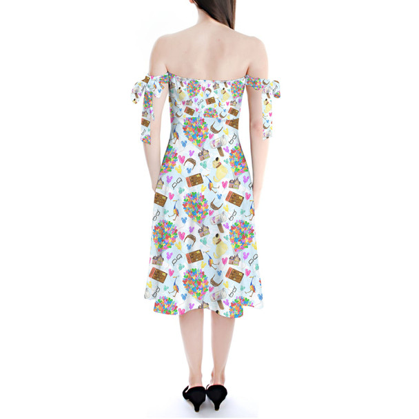 Strapless Bardot Midi Dress - Pixar UP Icons