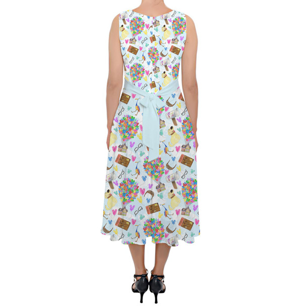 Belted Chiffon Midi Dress - Pixar UP Icons