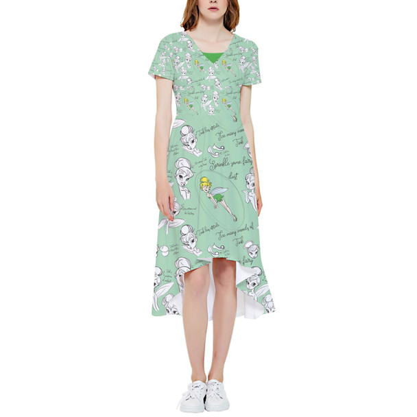 High Low Midi Dress - Drawing Tinkerbell