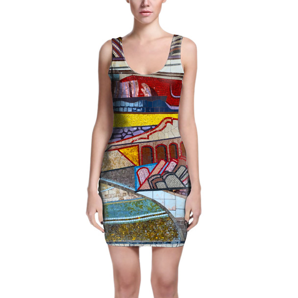 Bodycon Dress - S - Mosaic Wall Disney Inspired - READY TO SHIP