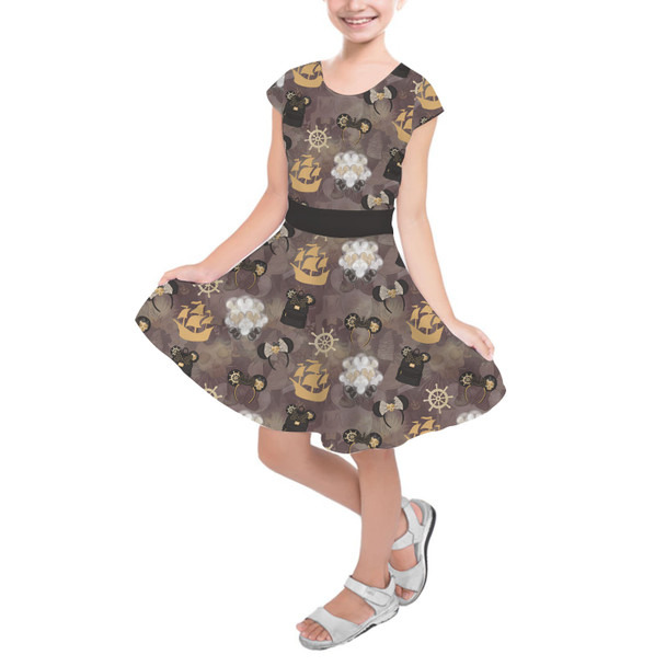 Girls Short Sleeve Skater Dress - Main Attraction Pirates of the Caribbean