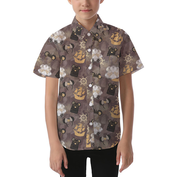 Kids' Button Down Short Sleeve Shirt - Main Attraction Pirates of the Caribbean