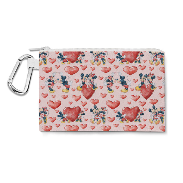 Canvas Zip Pouch - Valentine Mickey & Minnie