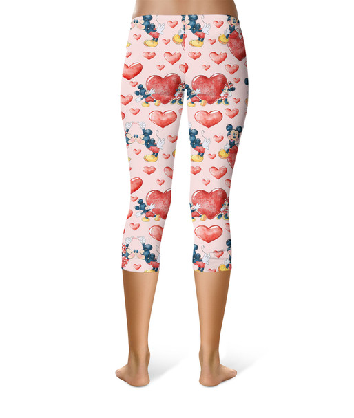 Sport Capri Leggings - Valentine Mickey & Minnie