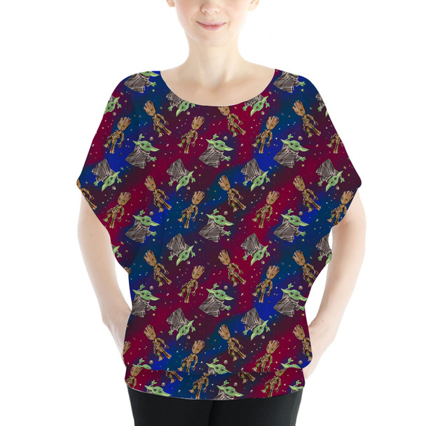 Batwing Chiffon Top - Groot & Grogu