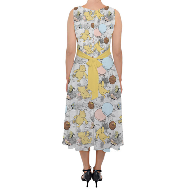 Belted Chiffon Midi Dress - Silly Old Bear