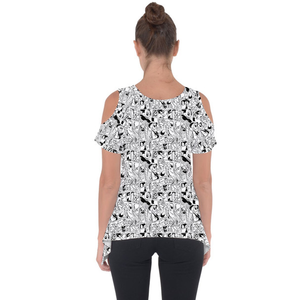 Cold Shoulder Tunic Top - Comic Book Mickey Mouse & Friends
