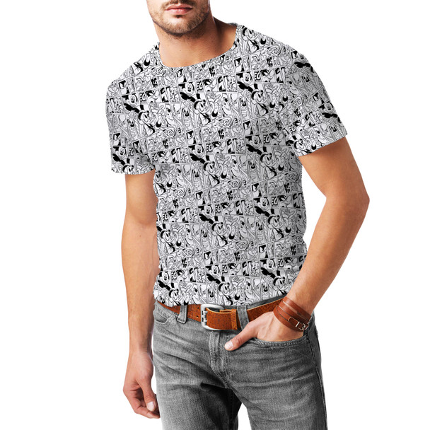 Men's Cotton Blend T-Shirt - Comic Book Mickey Mouse & Friends