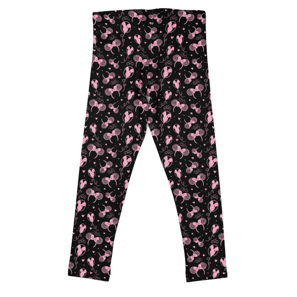 Girls' Leggings - Pink Glitter Minnie Ears and Mickey Balloons