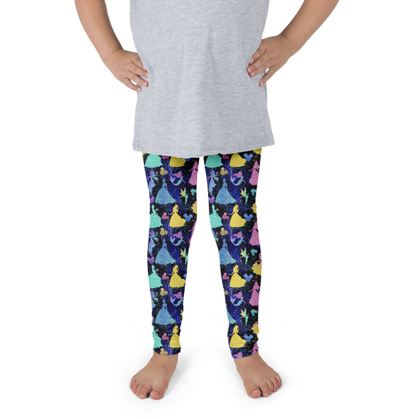 Girls' Leggings - Princess Glitter Silhouettes