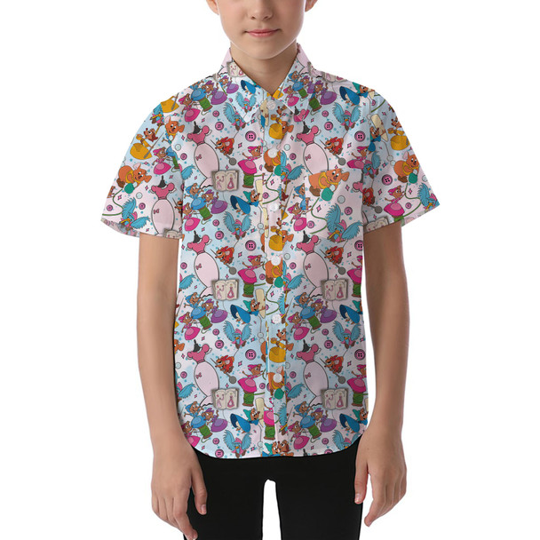 Kids' Button Down Short Sleeve Shirt - Jaq, Gus, & Sewing Friends