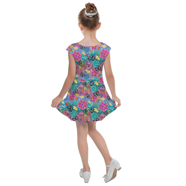 Girls Cap Sleeve Pleated Dress - Encanto's Mirabel