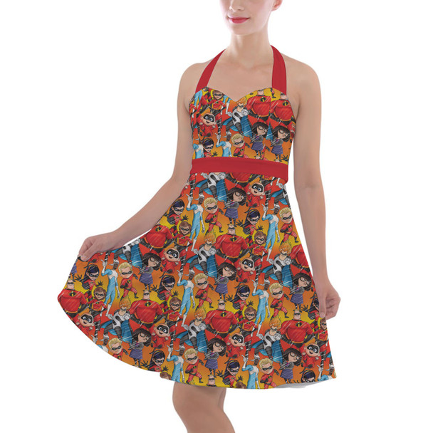 Halter Vintage Style Dress - The Incredibles Sketched